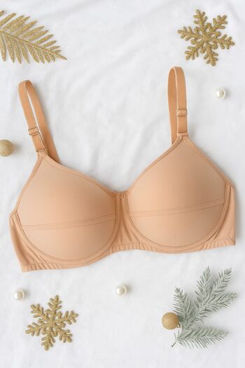 enmodaiçgiyim Skin Color Soft Thin Sponge Unpadded Underwire Women's Bra