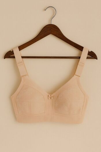 enmodaiçgiyim Ten Plus Size Patterned Non-Padded Wire-Free Recovery C Cup Bra – Breathable Comfortable Underwear