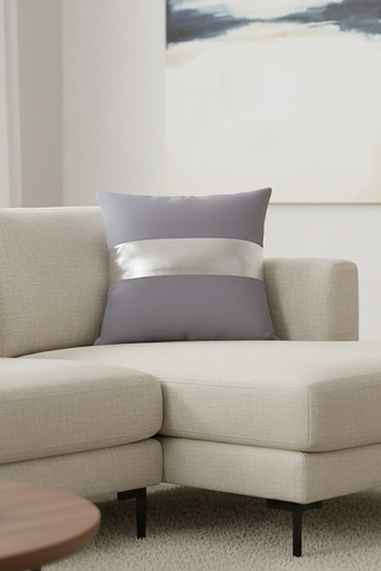 Nisahometeks Silver Detail Throw Pillow Cover Stain Resistant Erasable