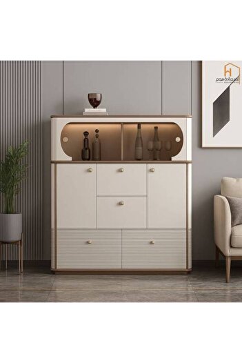 Al Saada Home Multi-purpose Buffet Cabinet - 112 x 40 x 140 - Beige