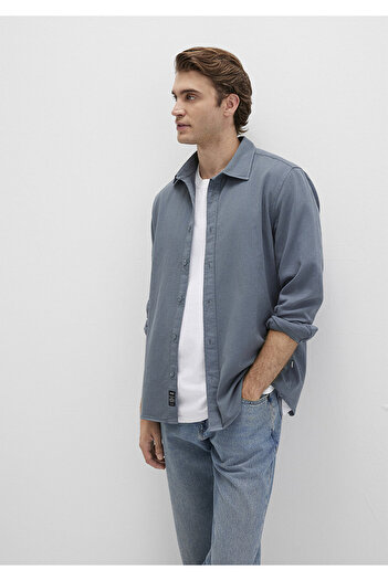 Mavi Linen Blend Gray Shirt Regular Fit / Regular Cut 0211641-80889