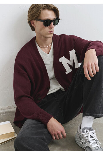 Mavi M Printed Burgundy Cardigan Oversize / Wide Cut 0710288-70414