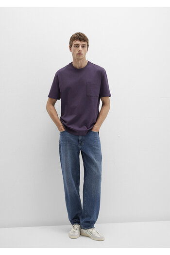 Mavi Pocket Detailed Purple T-Shirt Loose Fit / Loose Relaxed Fit 066248-70688