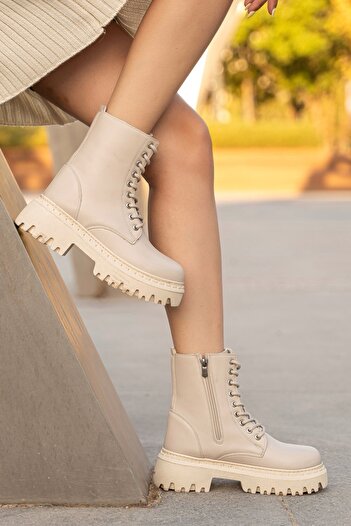 MY GROSS SHOES Γυναικείες χειμερινές μπότες με μπεζ γούνα εσωτερικά, ανθεκτικές στο νερό και στο κρύο, αντιολισθητική σόλα
