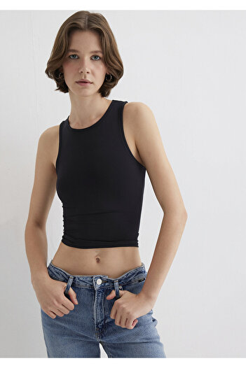 Mavi Halter Neck Black Polyamide Tank Top Fitted / Fitted Cut 1613499-900