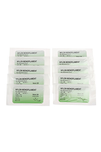Choice Nylon 12Pcs 75cm 2/0 3/0 4/0 5/0 Medical Needle Suture Nylon Polyester Thread Suture Practice Kit T