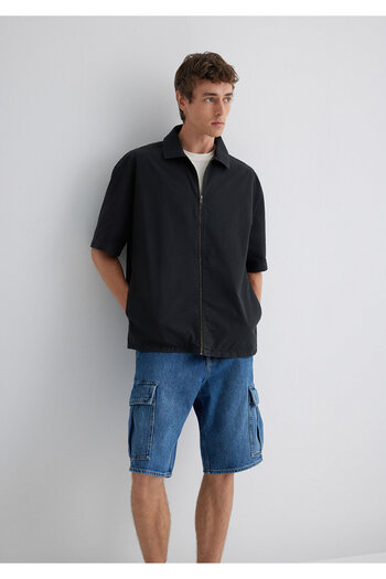 Mavi Zippered Anthracite Shirt Oversize / Wide Cut 0211545-70092