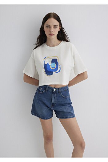 Mavi Evil Eye Bead Printed White T-Shirt Standard 1613446-70057