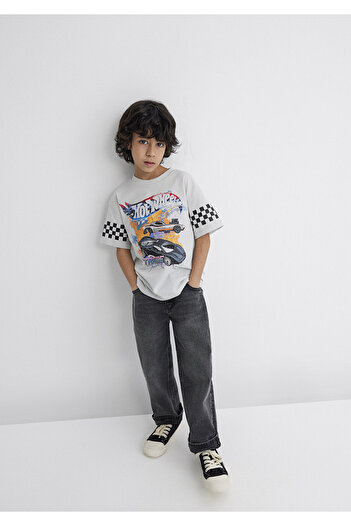 Mavi Hot Wheels Printed Gray T-Shirt Loose Fit / Loose Relaxed Cut 6610303-80618