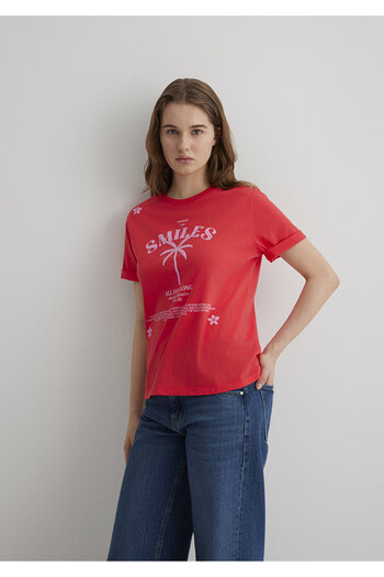 Mavi Printed Red T-Shirt Regular Fit 1613164 -71083