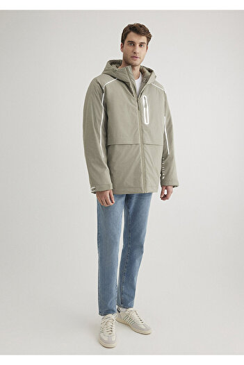Mavi Water Repellent Hooded Khaki Coat Loose Fit / Loose Relaxed Fit 0110560-71818