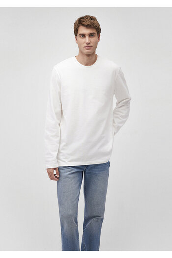 Mavi White Long Sleeve Basic T-Shirt Regular Fit / Regular Fit 0612403 -70057