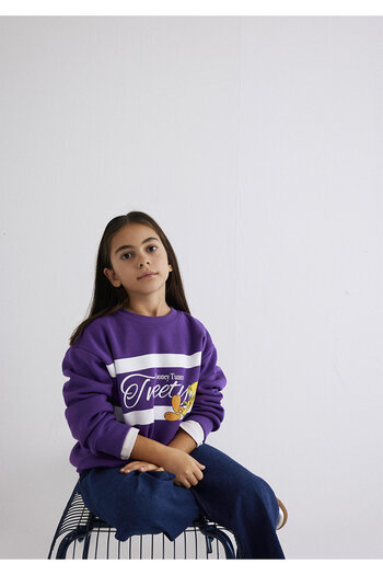 Mavi Tweety Printed Purple Sweatshirt 7S10073-70633