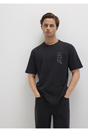 Mavi Black T-shirt - Logo Back Print, Loose Fit 0612350 -900