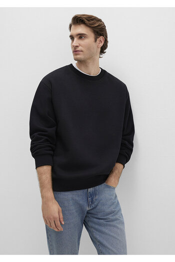 Mavi Black Crew Neck Sweatshirt - Basic Model 0S10276-900