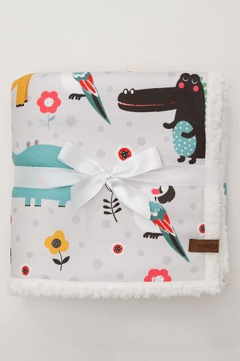 HAMUR Fluffy Baby Blanket 80X100 cm Animal Swaddle Stroller Double-Sided Sheep Hair Blanket 100X80