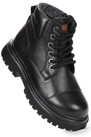 Kiko Kids Series 100% Leather Zippered Boys' Boots Shoes