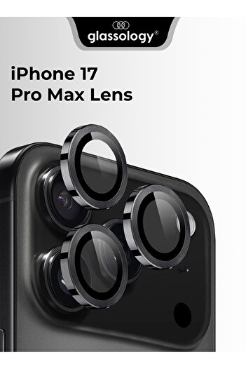 Glassology Camera Lens Protector Compatible with iPhone 17 Pro/Pro Max – Black, Scratch Resistant