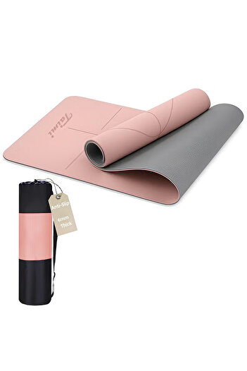 Taimi 6mm Yoga Mat High-resistance for Shock-absorbing, and Knee-supporting 183x61cm- Pink/Grey