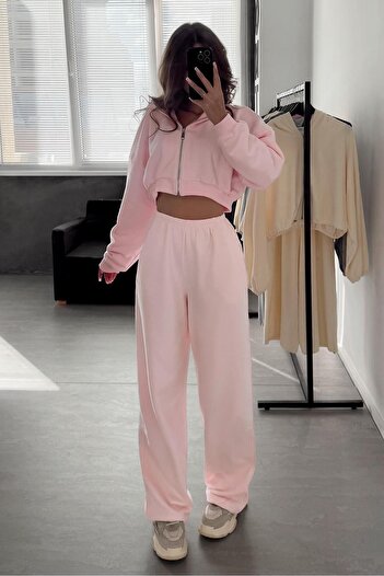 Madmext Pembe Barrel Fit Kadın Eşofman Altı MG2553