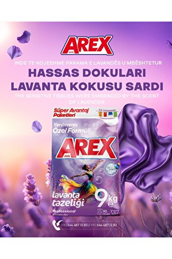 AREX MATİK TOZ DETERJAN LAVANTA FERAHLIĞI RENKLİLER İÇİN 9KG