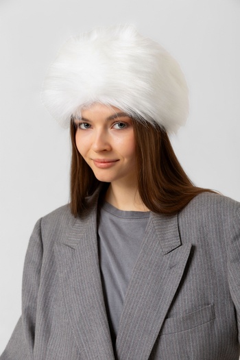 FELLMENS Heart Patterned White Fur Women's Hat