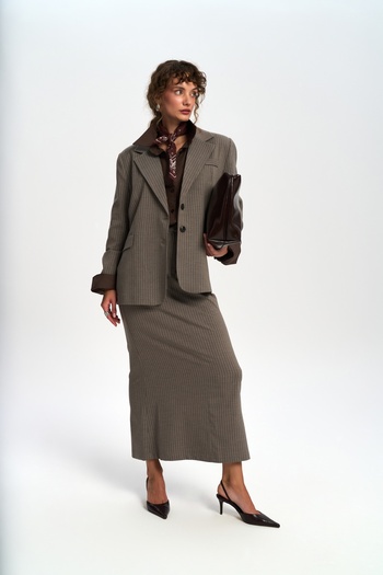 MAI STUDIOS CO. Bruno Çizgili Füme Blazer