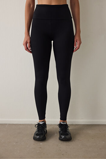 Penti Black High Waist Lightly Supported Foldable Sports Leggings