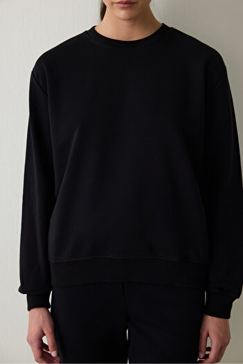 Penti Black Crew Neck Oversize Sports Sweatshirt