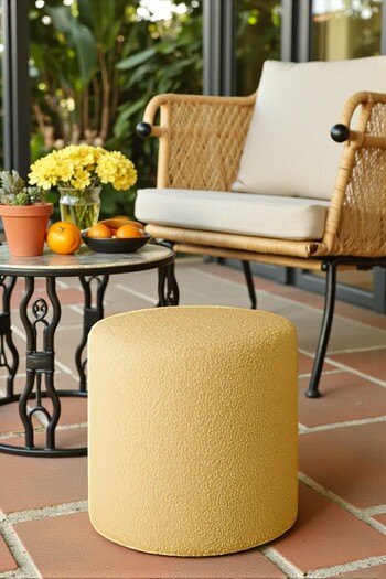 VISIONARIO BELLA Yumuşak Teddy Peluş Kumaş Silindir Puf – Modern Dekoratif Oturma Bench