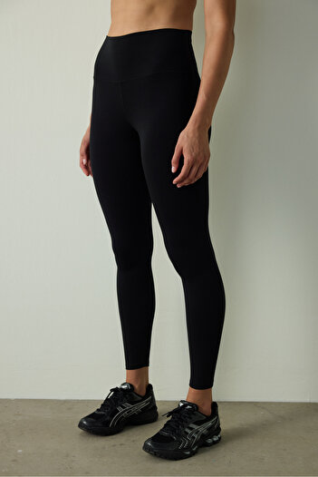 Penti Black High Waist Cotton Modal Blended Slim Fit Sports Leggings