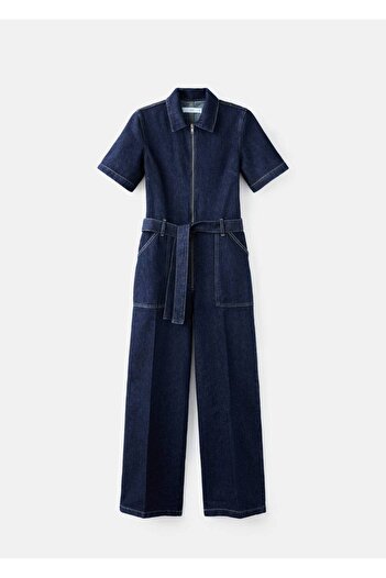 MANGO Woman Kemerli denim tulum
