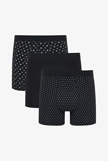 Penti Men's Black Point Cotton 3-Piece Multicolor Boxer Briefs
