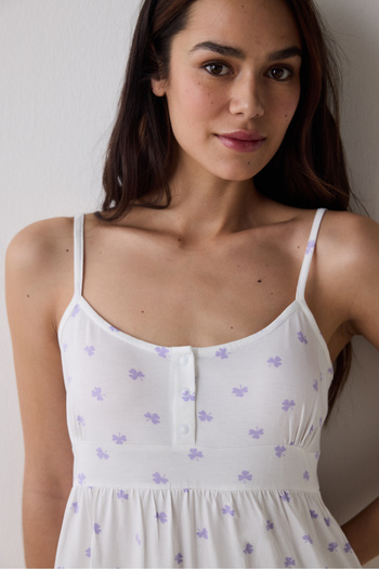 Penti Lana Printed Off-White Nightgown