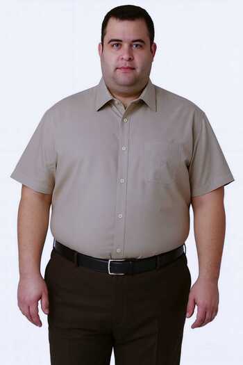 hodbehod Large Size Oversize Short Sleeve Plain Dacron Daddy Shirt with Pockets - 2Xl,3Xl,4Xl (Top Quality Product)