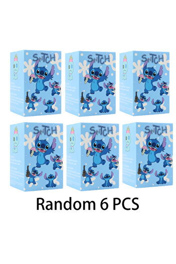 Miniso Random 6pcs New Stitch Figure Blind Box Kawaii Stich Anime Cartoon Car Cake Room Decoration Model Do