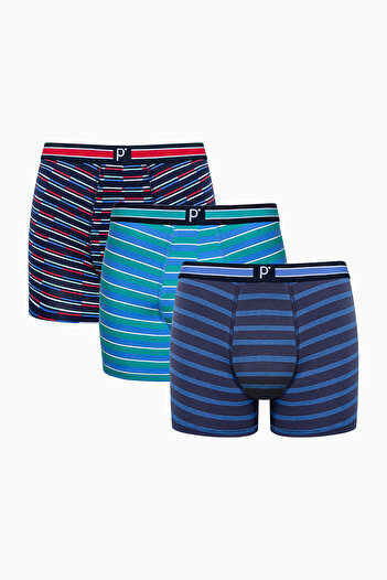 Penti Erkek Pamuklu Bold Stripe Çok Renkli 3lü Boxer