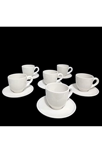DURU HOME 6 Personality 12 Piece White Turkish Coffee Cup Set