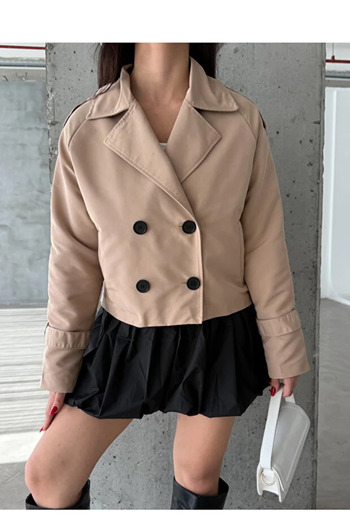 MEECY Women's Viral Model Short Trench Coat