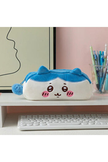 Miniso C Lovely Chiikawa Hachiware Plush Pencil Bag Cute Usagi Cartoon Pen Case Student Stationery Storage.