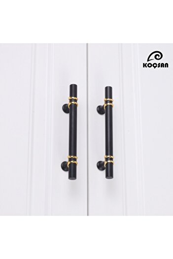 KOÇSAN Mâner Esin Negru 128 Mm Mobilier Bucătărie Country de Lux Mâner Sertar Dulap