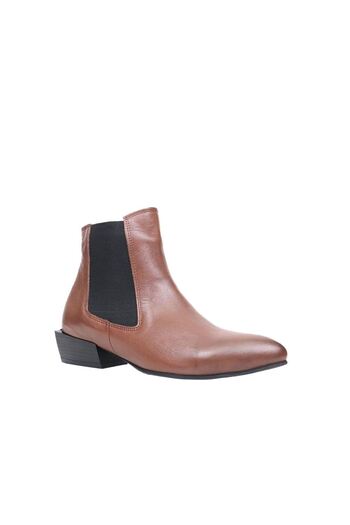BUENO Shoes Brown Light Leather Women's Heeled Boots 01Wp7103