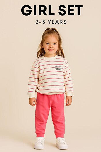 FURKYY Colorful Striped Seasonal Girls Bottom Top Set