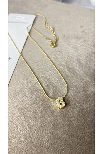 Eva shopping Harfli kolye çelik 3 boyutlu görünüm minimal