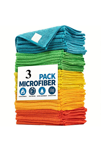 Choice 3pcs random 10/5/3pcs Microfiber Cleaning Cloth, Dishwashing Cloth Household Rag Kitchen Bathroom Cl