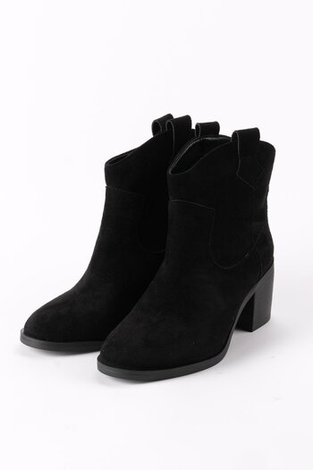 Mio Gusto Γυναικείες μπότες με τακούνι Alessia Western Black Color