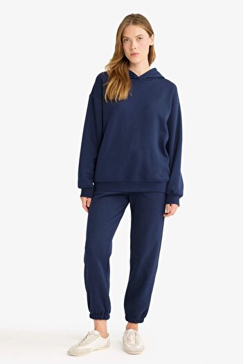 DeFacto Basic Plain Pocketed Waist Lace-Up Thick Jogger Sweatpants F9622Ax25Au