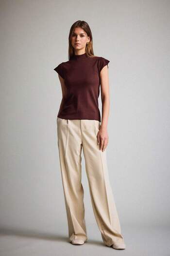 DeFacto Wide Leg Zippered High Waist Standard Length Pants F9747Ax25Au