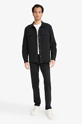 DeFacto Regular Fit Double Pocket Twill Long Sleeve Shirt E7689Ax25Sp