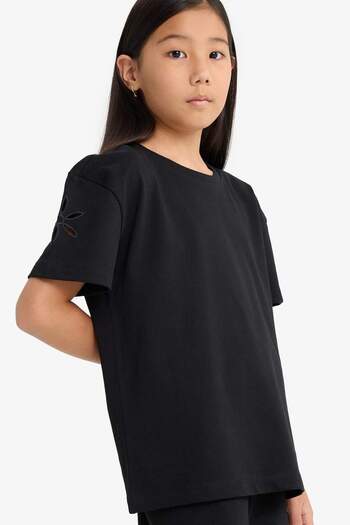 DeFacto Girl's Overshirt Fit Crew Neck Brode Short Sleeve T-Shirt G1708A825Au